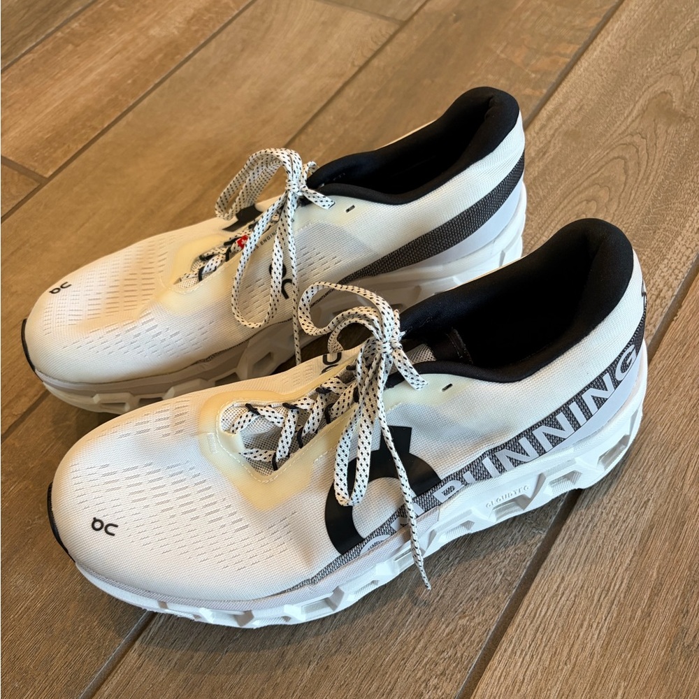 On Running Cloudmonster 2 training shoes in white and black size men’s 11